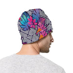 Psychedelic Tropical Aloha Pattern Print Beanie