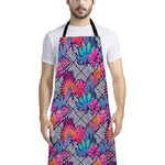 Psychedelic Tropical Aloha Pattern Print Bib Apron With Pocket