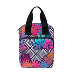 Psychedelic Tropical Aloha Pattern Print Bible Tote Bag