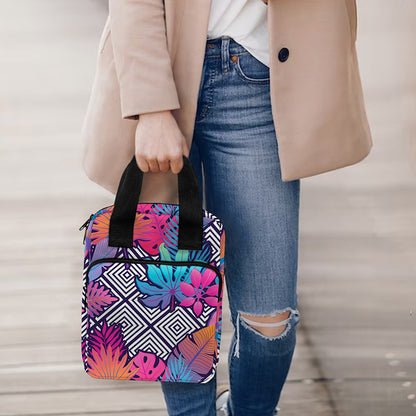 Psychedelic Tropical Aloha Pattern Print Bible Tote Bag