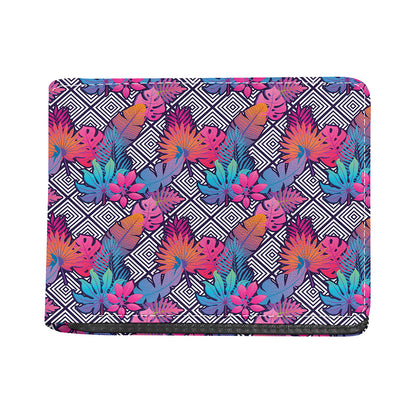 Psychedelic Tropical Aloha Pattern Print Bifold Wallet