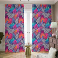 Psychedelic Tropical Aloha Pattern Print Dimout Pencil Pleat Curtains