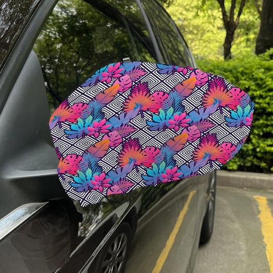Psychedelic Tropical Aloha Pattern Print Car Side Mirror Covers