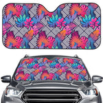 Psychedelic Tropical Aloha Pattern Print Car Windshield Sun Shade