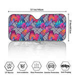 Psychedelic Tropical Aloha Pattern Print Car Windshield Sun Shade