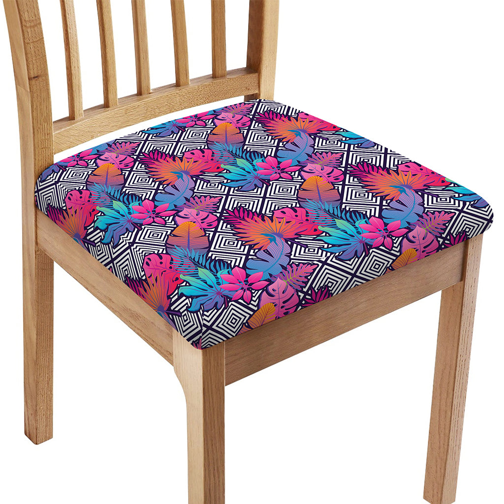 Psychedelic Tropical Aloha Pattern Print Chair Cushion Cover