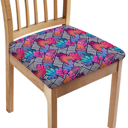 Psychedelic Tropical Aloha Pattern Print Chair Cushion Cover