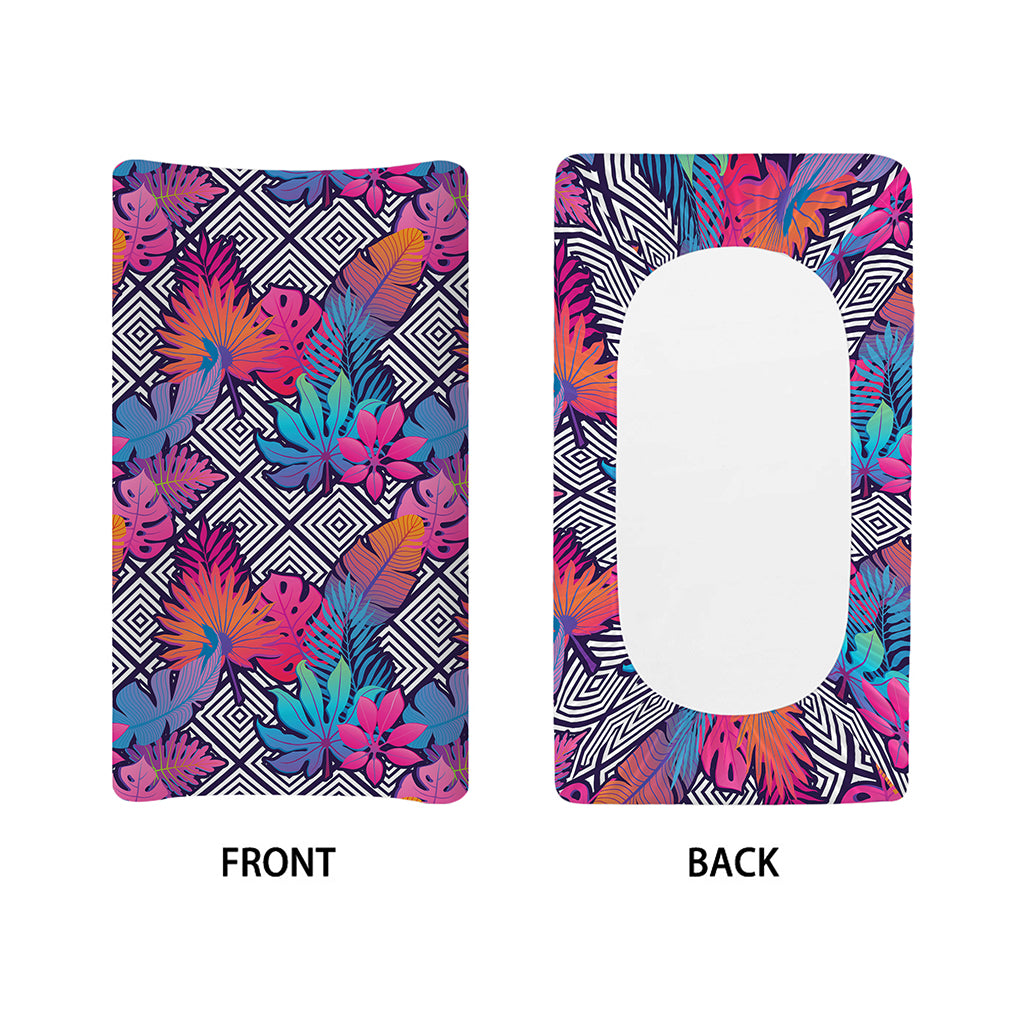Psychedelic Tropical Aloha Pattern Print Changing Pad Cover