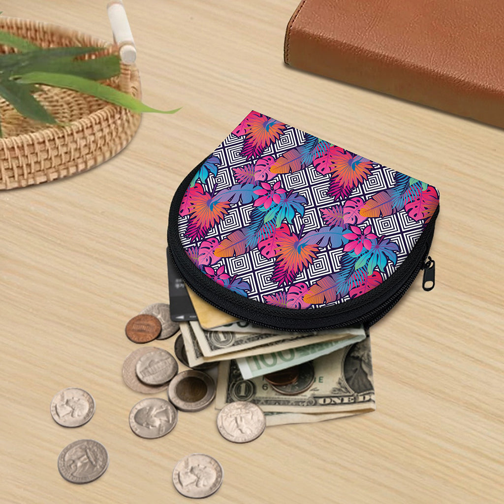 Psychedelic Tropical Aloha Pattern Print Coin Purse