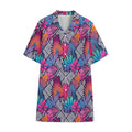 Psychedelic Tropical Aloha Pattern Print Cotton Hawaiian Shirt