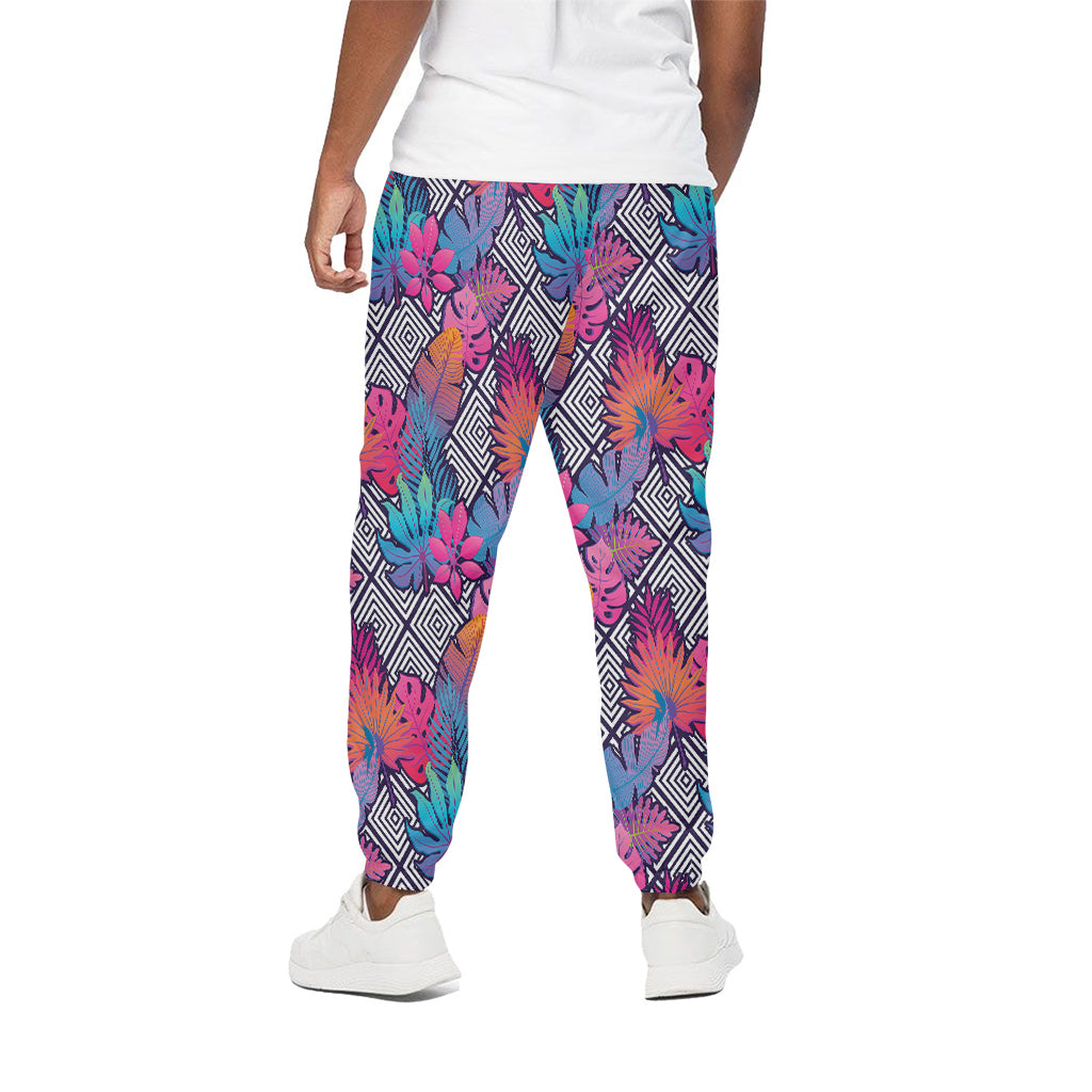 Psychedelic Tropical Aloha Pattern Print Cotton Pants