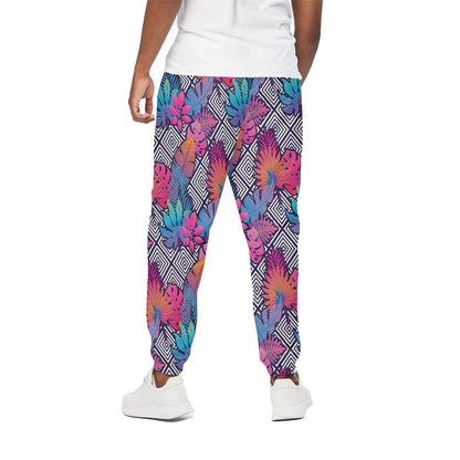 Psychedelic Tropical Aloha Pattern Print Cotton Pants