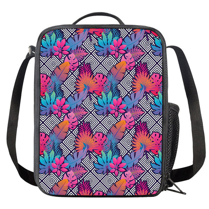 Psychedelic Tropical Aloha Pattern Print Crossbody Lunch Bag