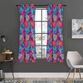 Psychedelic Tropical Aloha Pattern Print Grommet Curtain Panels