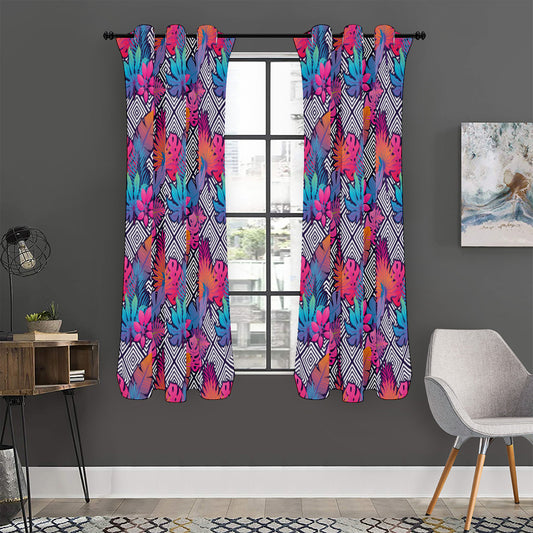 Psychedelic Tropical Aloha Pattern Print Curtain