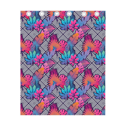 Psychedelic Tropical Aloha Pattern Print Curtain