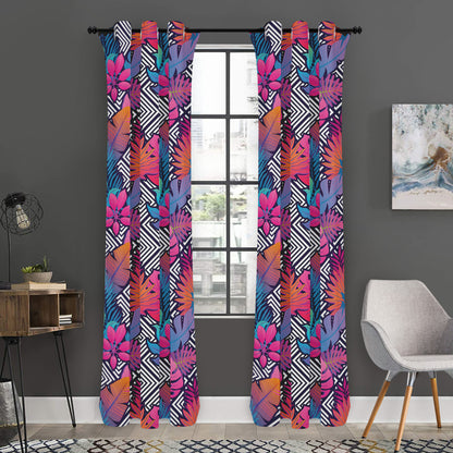Psychedelic Tropical Aloha Pattern Print Curtain