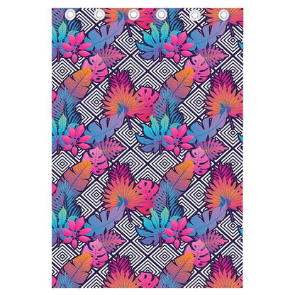 Psychedelic Tropical Aloha Pattern Print Curtain