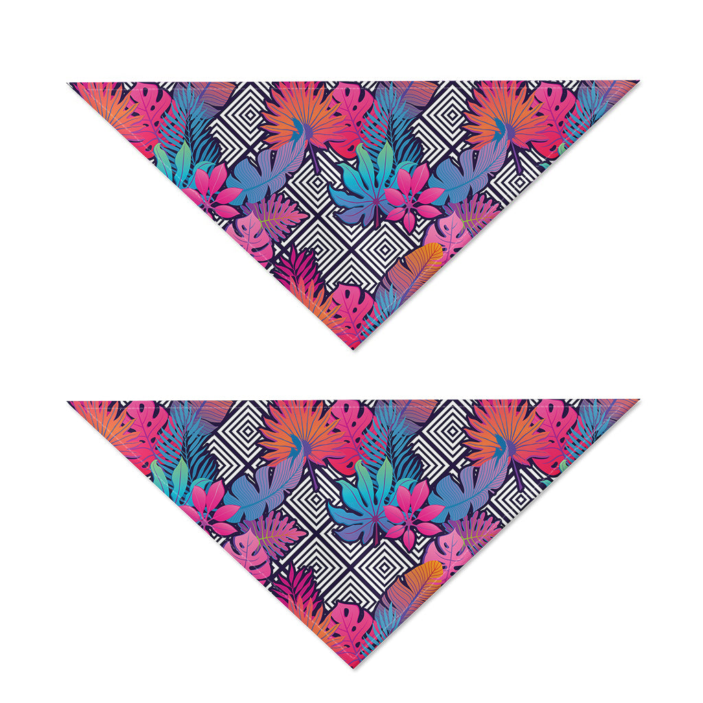 Psychedelic Tropical Aloha Pattern Print Dog Bandana