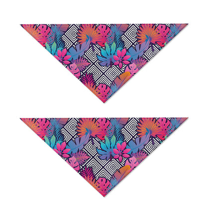 Psychedelic Tropical Aloha Pattern Print Dog Bandana