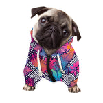 Psychedelic Tropical Aloha Pattern Print Dog Zip Up Hoodie