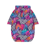 Psychedelic Tropical Aloha Pattern Print Dog Zip Up Hoodie