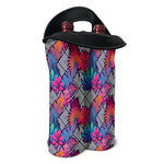Psychedelic Tropical Aloha Pattern Print Double Neoprene Wine Tote