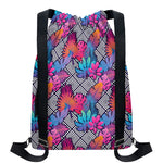 Psychedelic Tropical Aloha Pattern Print Drawstring Backpack