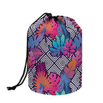 Psychedelic Tropical Aloha Pattern Print Drawstring Makeup Bag
