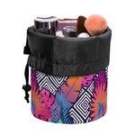 Psychedelic Tropical Aloha Pattern Print Drawstring Makeup Bag