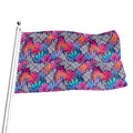 Psychedelic Tropical Aloha Pattern Print Flag