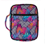 Psychedelic Tropical Aloha Pattern Print Front Pocket Bible Bag