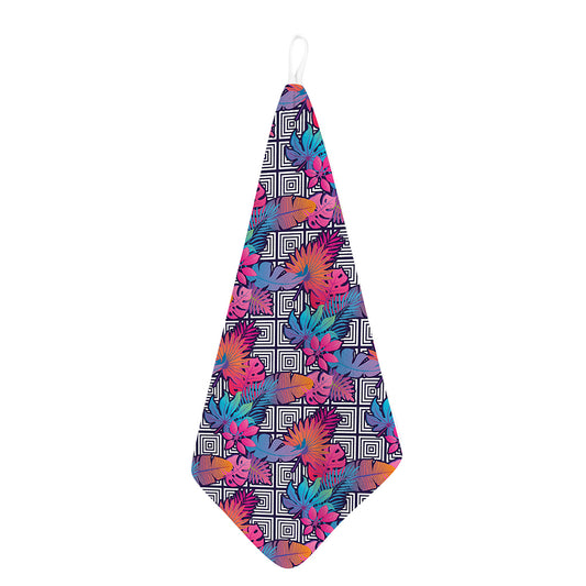 Psychedelic Tropical Aloha Pattern Print Hand Towel