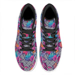 Psychedelic Tropical Aloha Pattern Print High Top Leather Sneakers