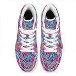 Psychedelic Tropical Aloha Pattern Print High Top Leather Sneakers
