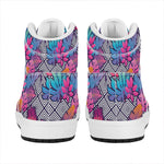 Psychedelic Tropical Aloha Pattern Print High Top Leather Sneakers