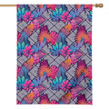 Psychedelic Tropical Aloha Pattern Print House Flag