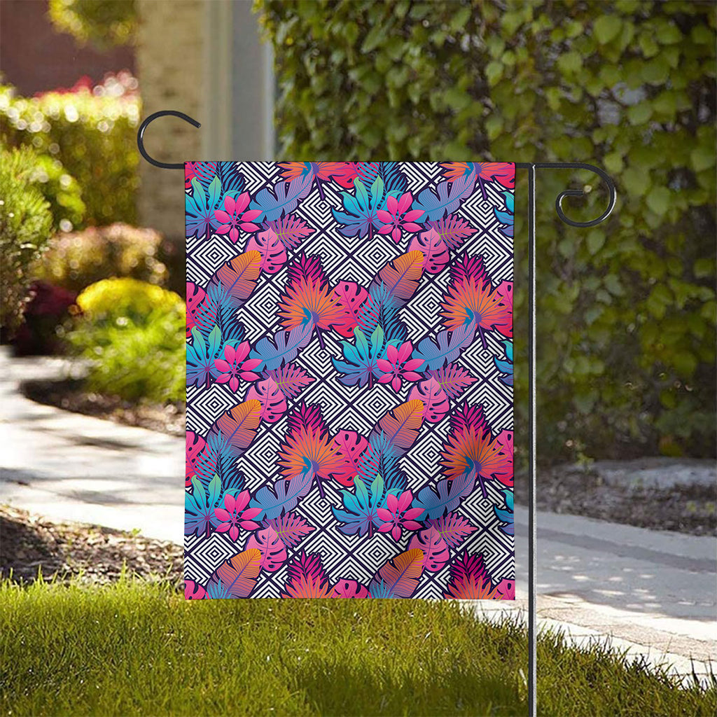 Psychedelic Tropical Aloha Pattern Print House Flag