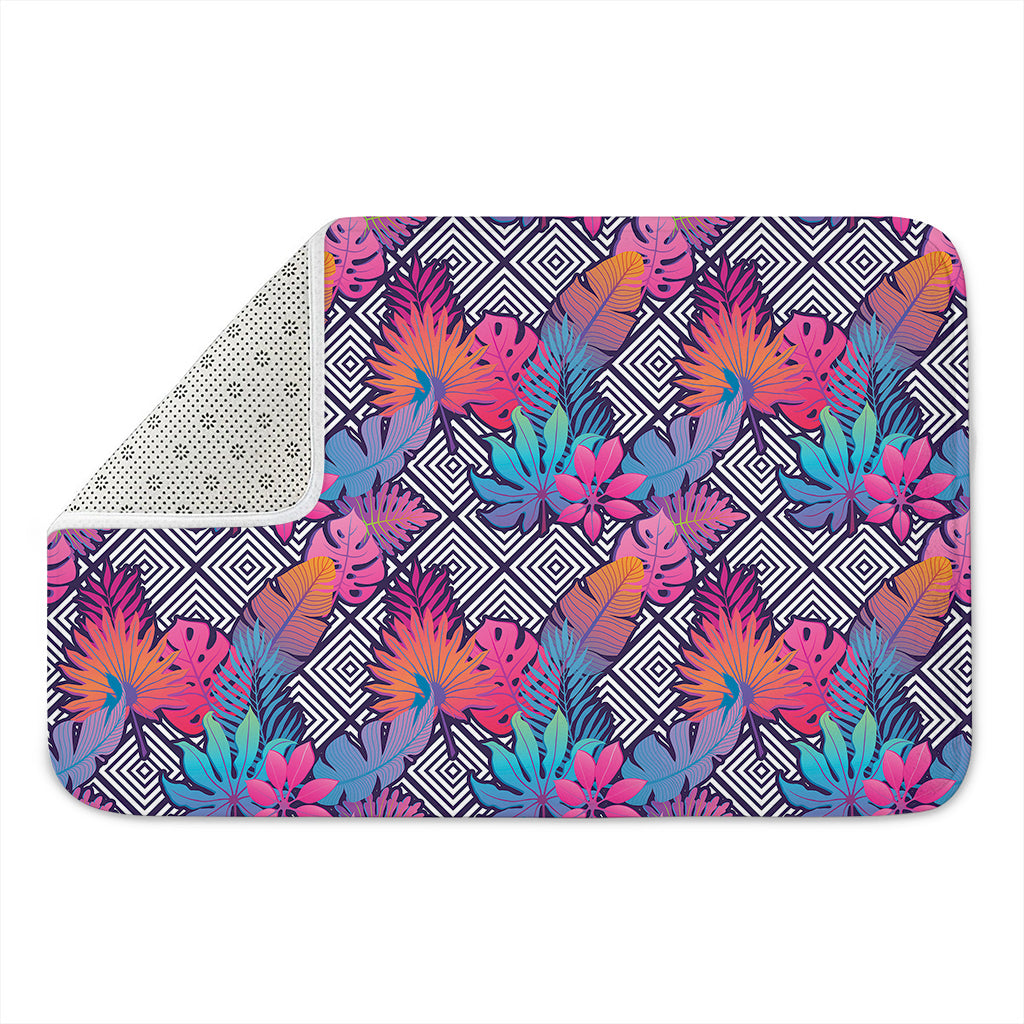 Psychedelic Tropical Aloha Pattern Print Indoor Door Mat