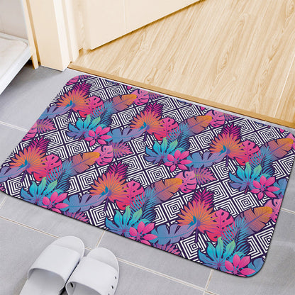 Psychedelic Tropical Aloha Pattern Print Indoor Door Mat