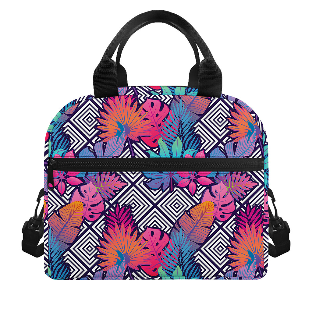Psychedelic Tropical Aloha Pattern Print Insulated Lunch Bag
