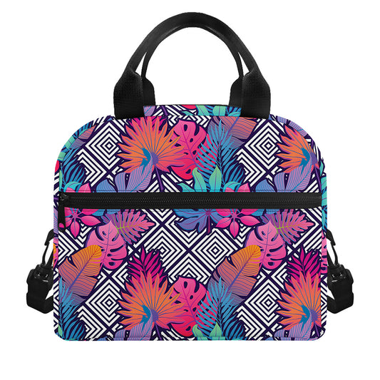 Psychedelic Tropical Aloha Pattern Print Insulated Lunch Bag