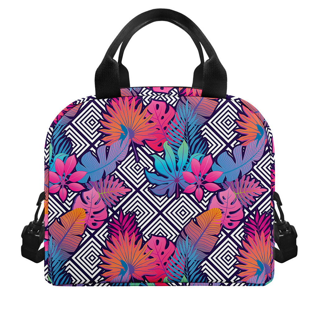 Psychedelic Tropical Aloha Pattern Print Insulated Lunch Bag