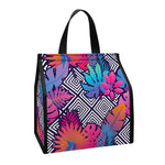 Psychedelic Tropical Aloha Pattern Print Insulated Lunch Tote