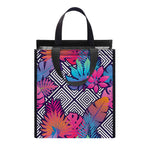 Psychedelic Tropical Aloha Pattern Print Insulated Lunch Tote
