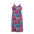 Psychedelic Tropical Aloha Pattern Print Jersey Midi Cami Dress