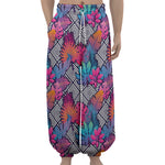 Psychedelic Tropical Aloha Pattern Print Lantern Pants