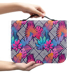 Psychedelic Tropical Aloha Pattern Print Leather Bible Cover