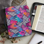 Psychedelic Tropical Aloha Pattern Print Leather Bible Cover