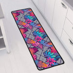 Psychedelic Tropical Aloha Pattern Print Long Kitchen Mat